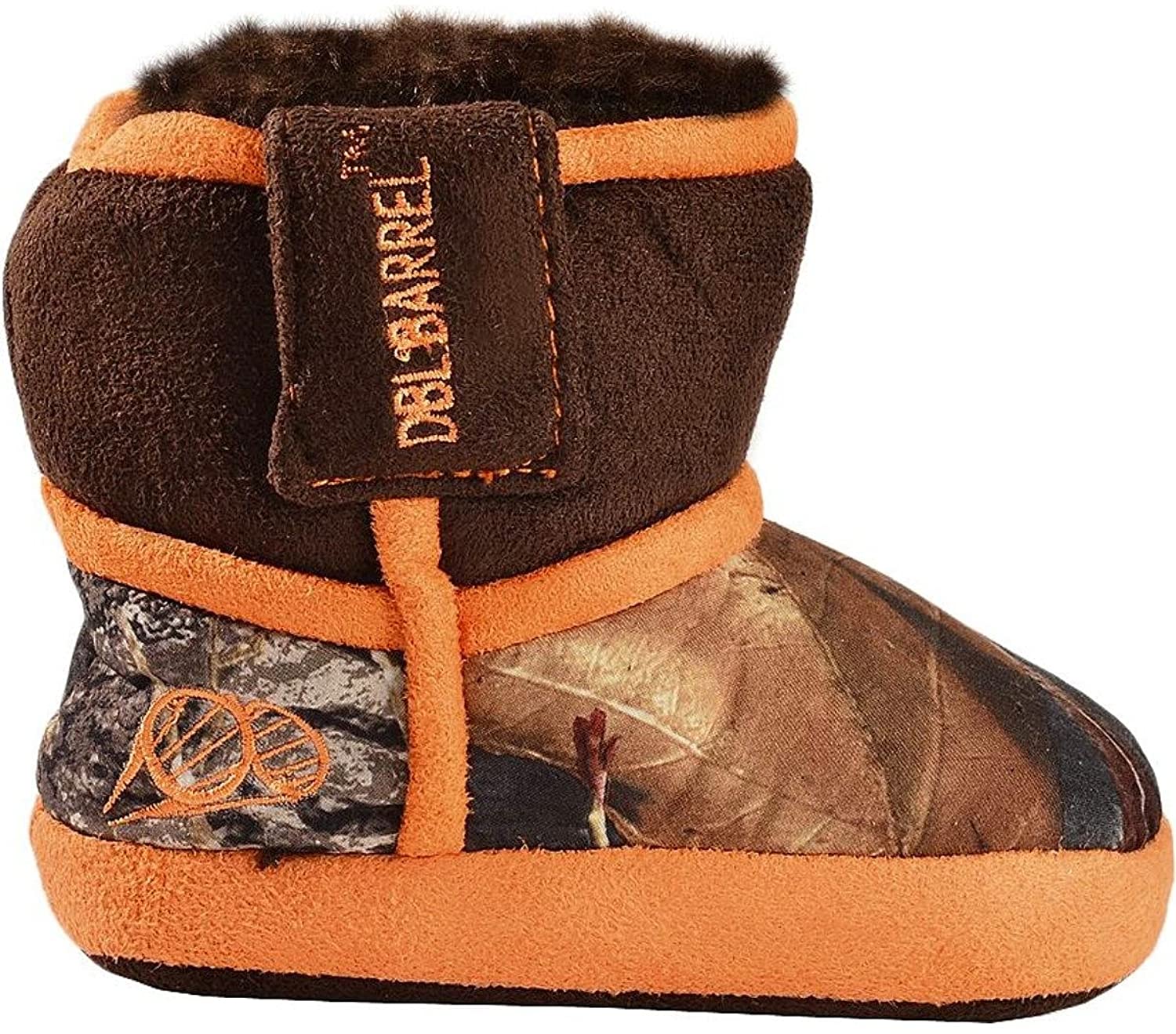 DBL Barrel Unisex Infant Mossy Oak Camouflage Fur Lined Slip-on Bootie Slipper