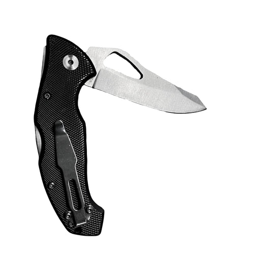 Ariat Engraved Logo Folding Stainless Steel Plain Edge Knife(Black,3 Inch Blade)