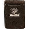 Ariat Mens Shield Logo Brown Money Clip Bifold Wallet