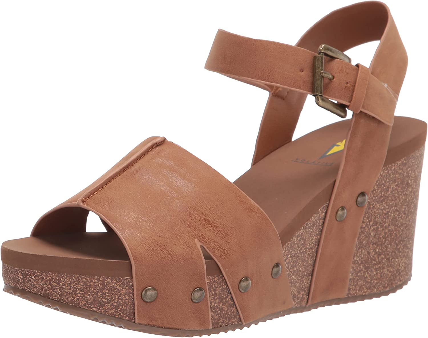 Volatile Womens Nekoma Ankle Strap Wedge Sandals
