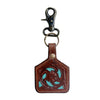 Myra Bag Turquoise Hues Flower Leather Keychain
