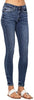 Judy Blue Womens Handsand Classic Mid Rise Skinny Jeans