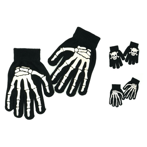 Funny Bones Unisex Glow In The Dark Ghoulish Gloves