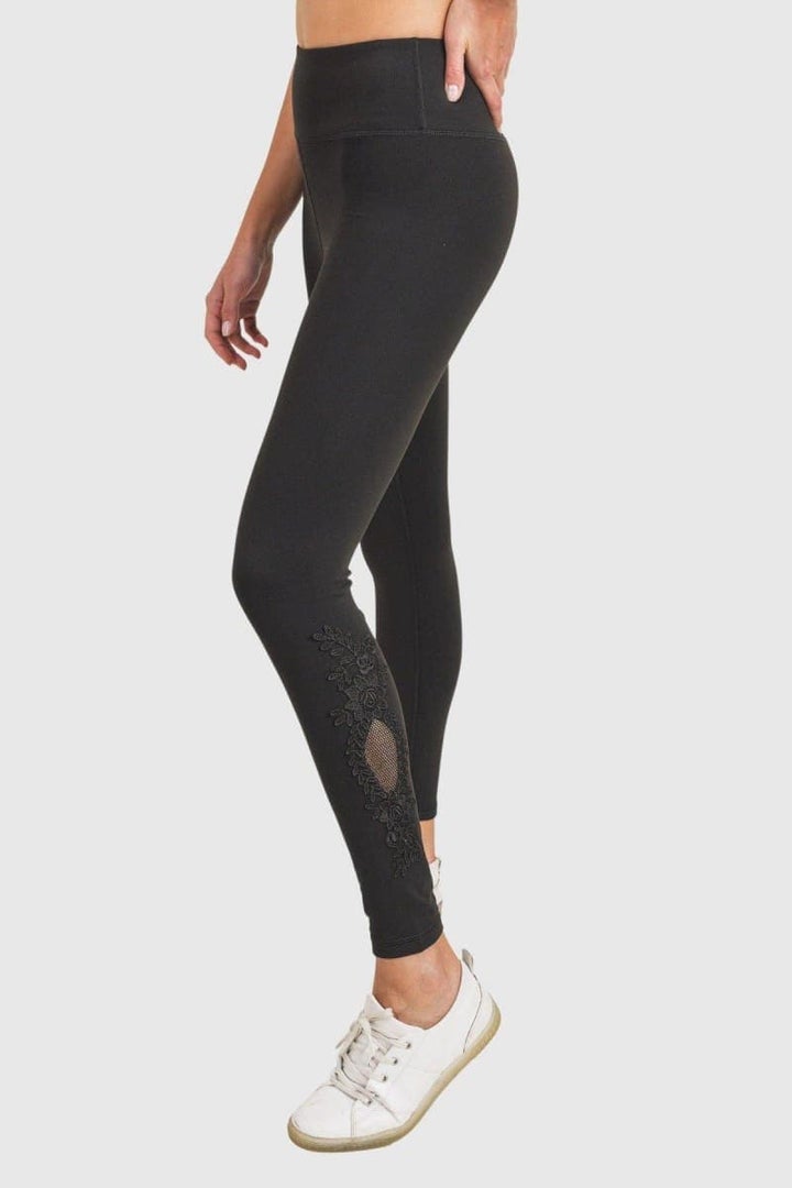 Mono B Womens Waist-Shaper High Waist Leggings with Inner Pocket