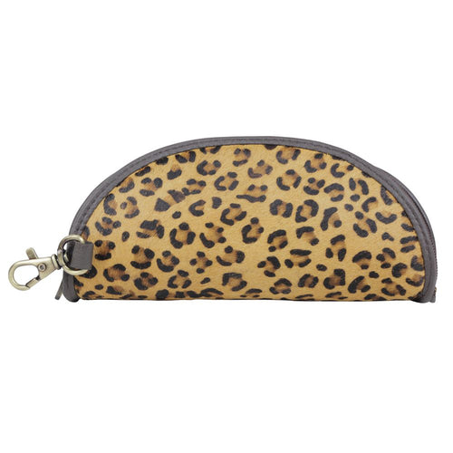 Myra Bag Hair On Leather Zippered Sunglasses Case