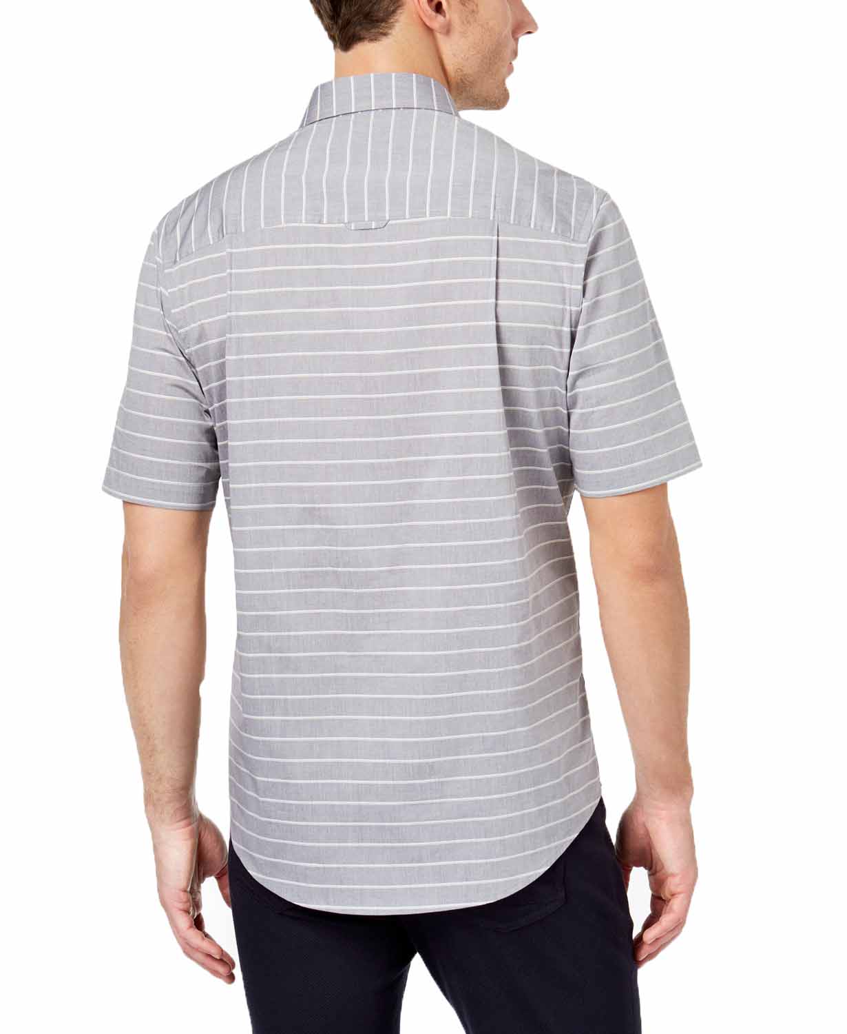 Club Room Mens Small Popover Striped Polo Shirt