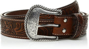 Nocona Mens Floral Embossed Western Leather Belt