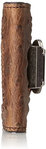 Nocona Belt Co Mens Double Bifold Money Clip Bottle Opener Wallet, Ostrich Brown
