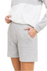 Mono B Womens Essential Mid-Thigh Shorts, Heather Grey