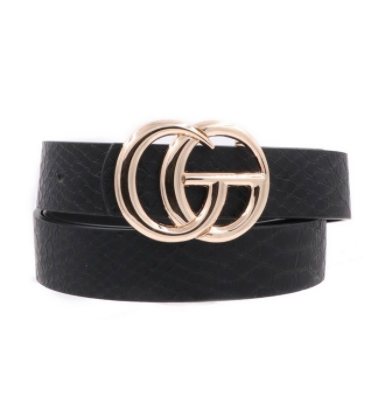 Womens One Size Belt, Gold Toned Buckle; Brown, Leopard, Black OR Ivory