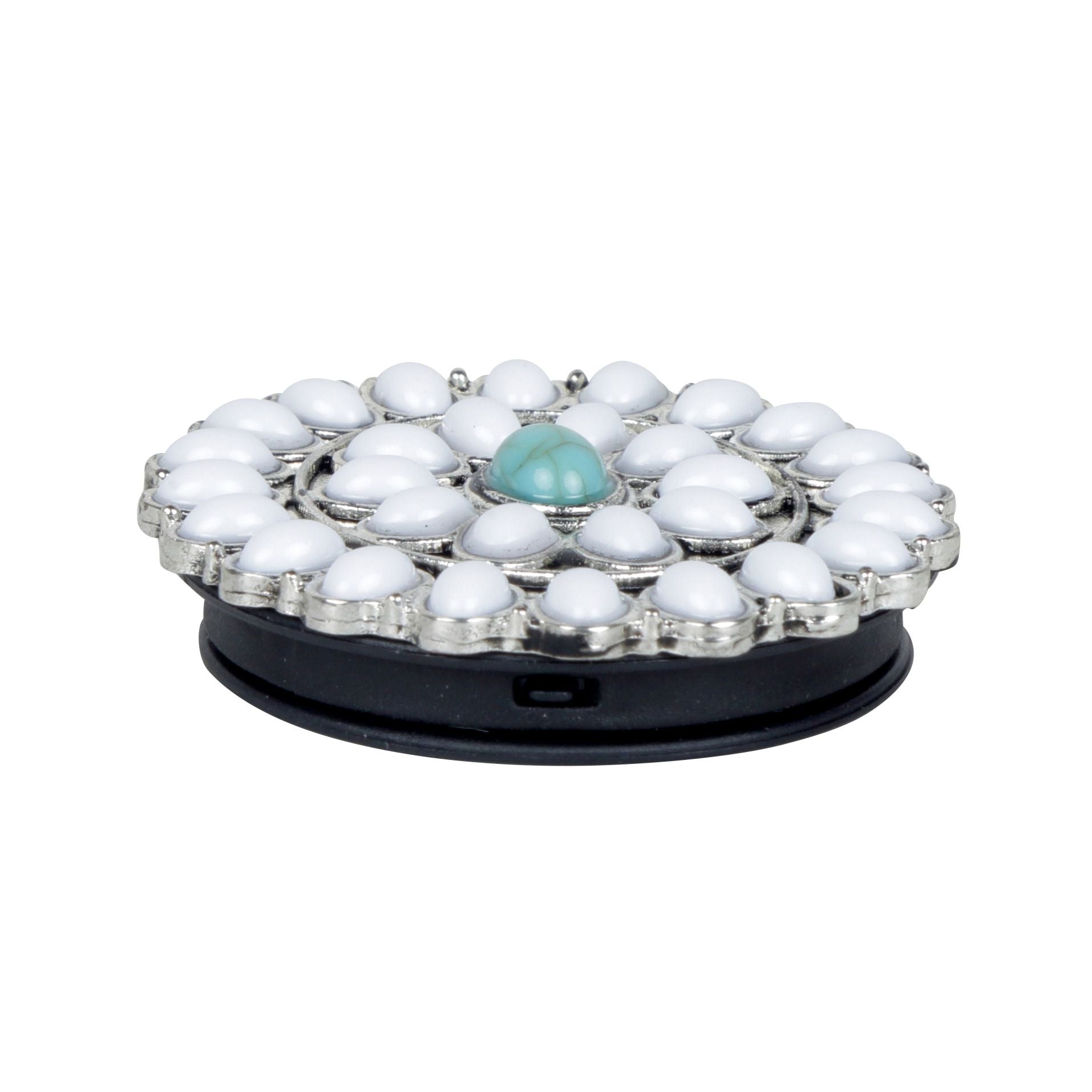 Myra Bag Opals White Turquoise Silver Phone Holder Stand