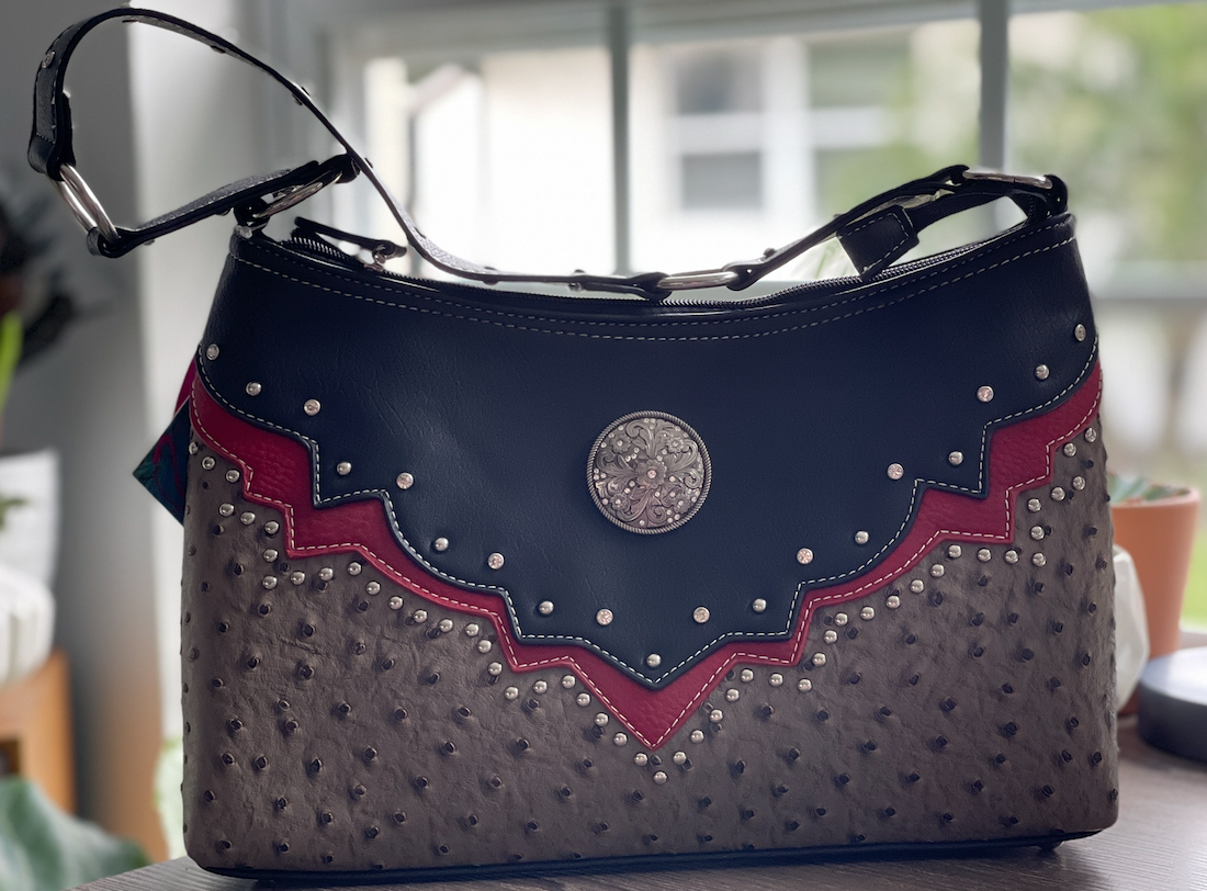 Way West Conceal Carry Hand bag, Ostrich Gray