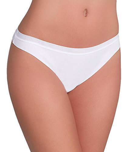 DKNY Downtown Cotton No VPL Thong Panty, Small, White