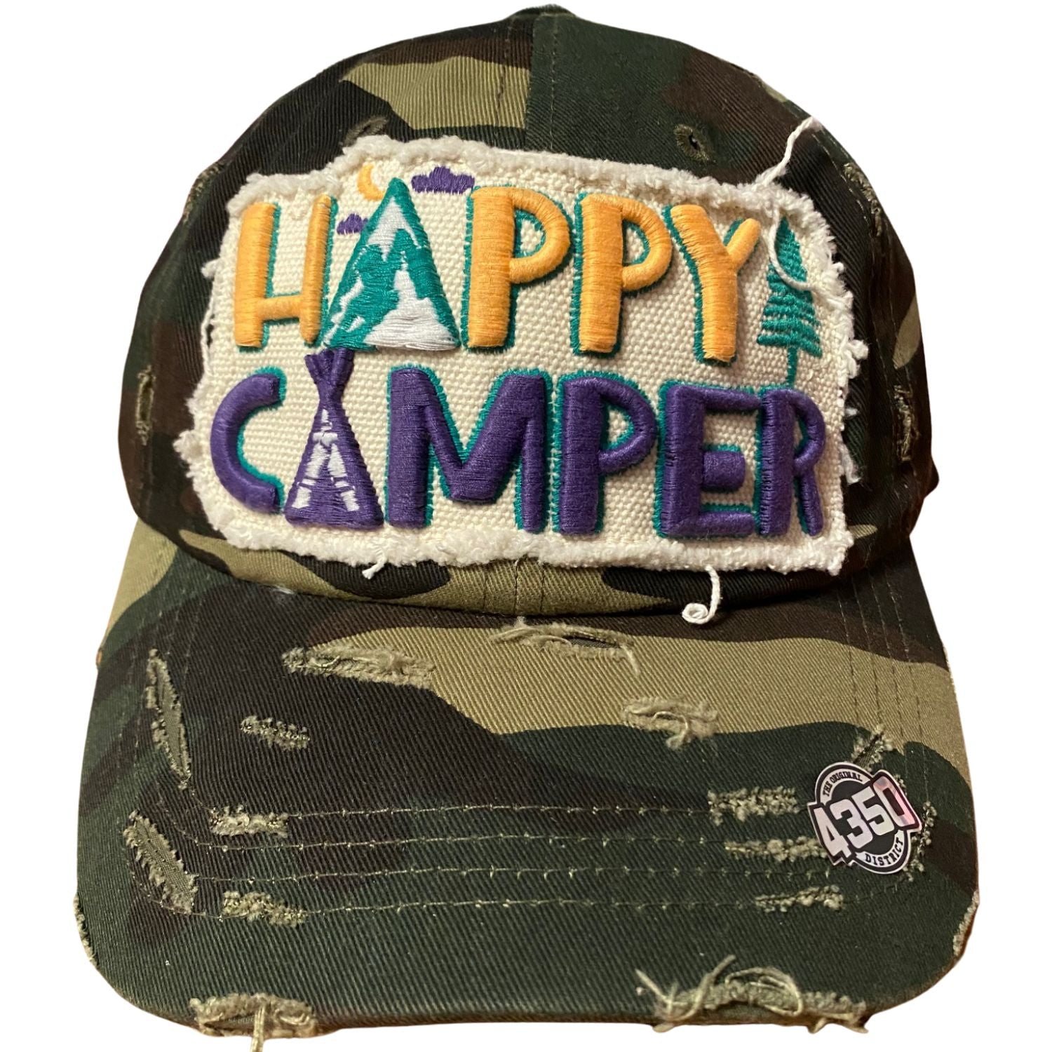 4350 District Womens Baseball Cap Washed Distressed Vintage Adjustable Hat