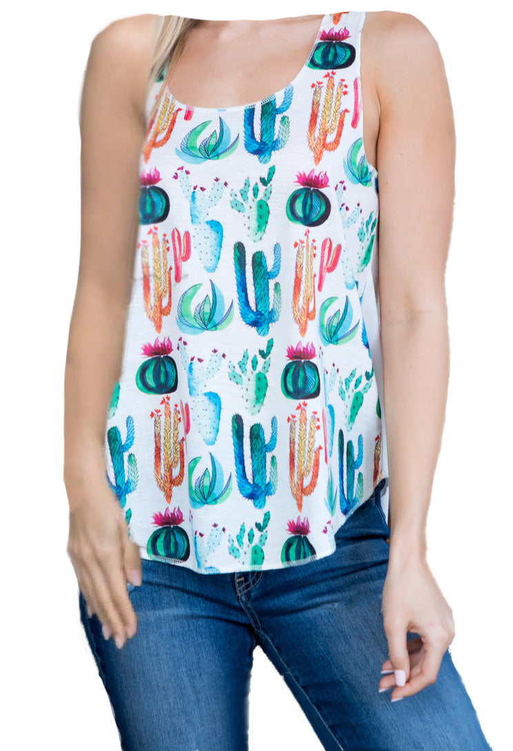 LA Soul Womens Novelty Graphic Printed Racer Back Yoga Tank Top