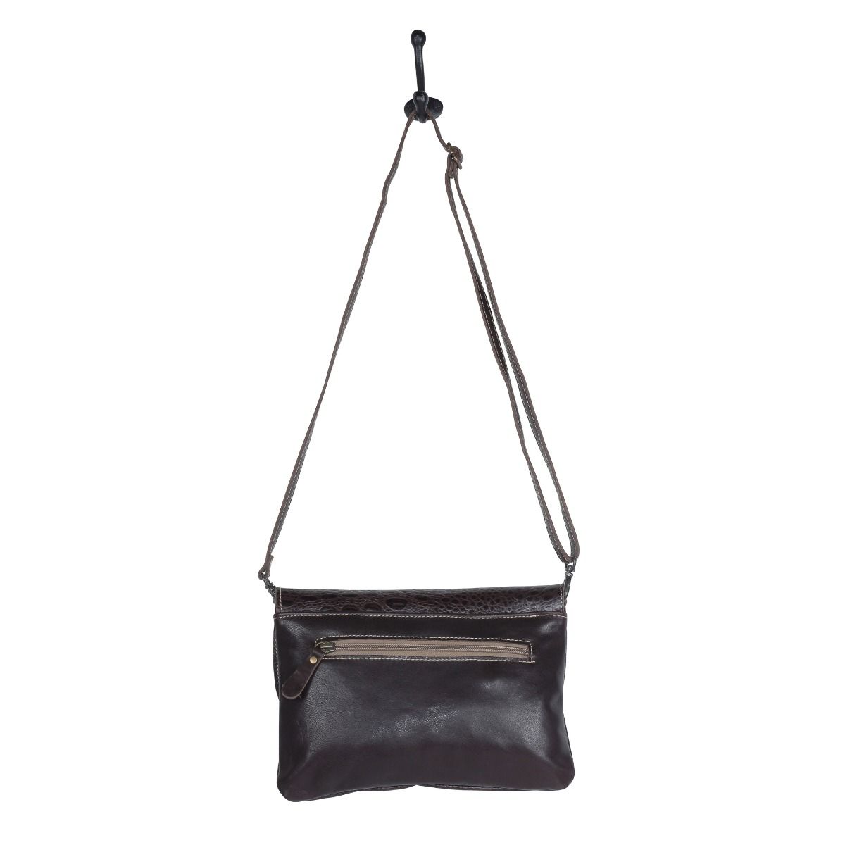 Myra Bag Womens Chocosplash Hand-Tooled Shoulder Bag