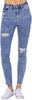 Judy Blue Womens Acid Wash Destroyed Denim Skinny Jeans