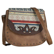 Justin Womens Crossbody Western Saddlebag Purse, Aztec Tonal