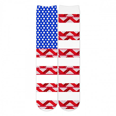 Sublime Designs Adult Fun Printed Knee High Socks-Patriotic Flag