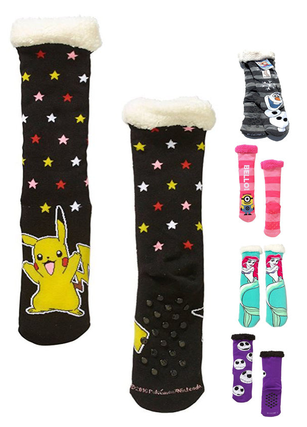 Slipper Socks, Faux Fur with Grippers