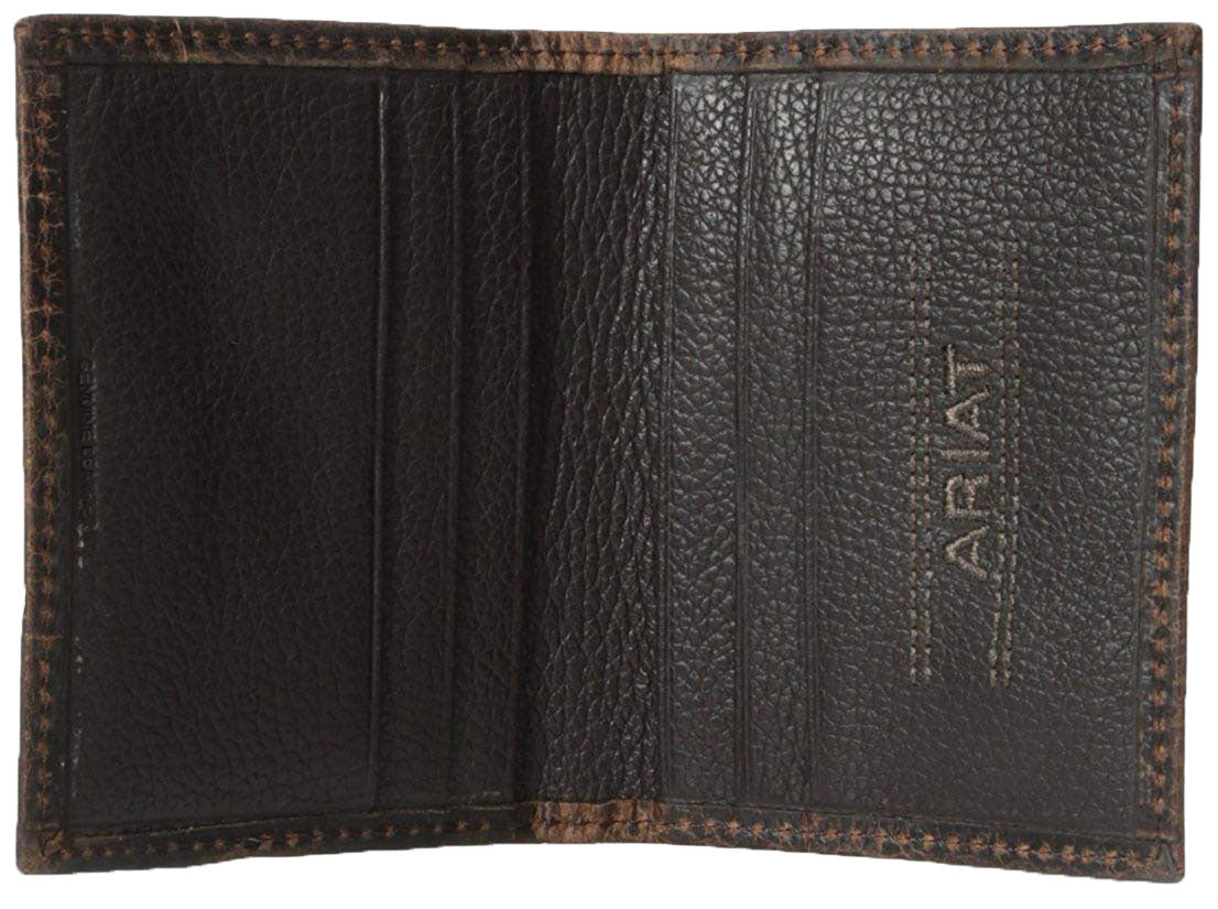 Ariat Performance Work Front Pocket Bifold Money Clip Wallet (Brown Rowdy)
