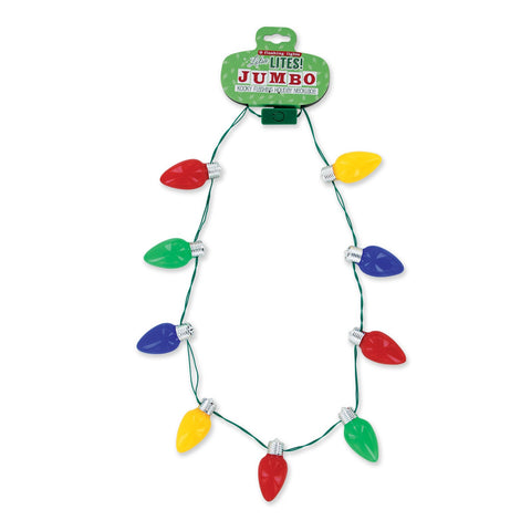 Lotsa Lites Jumbo Flashing Light Bulbs Holiday Necklace