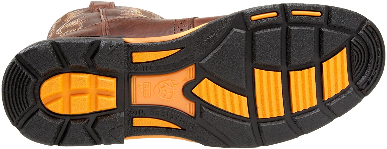 Ariat Men's Workhog Western Pull-On Leather Work Boot, Dark Copper