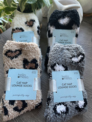 Hello Mello Cat Nap Lounge Socks, Purrrfectly Cozy