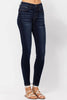 Judy Blue High Waist Dark Wash Hand Sand Skinny Jeans