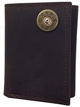 Zep Pro Leather Crazy Horse Trifold Wallet, (Brown, Shotgun Shell)