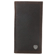 Ariat Performance Work Leather Rodeo Wallet/Checkbook Cover (Dark Rowdy Brown)