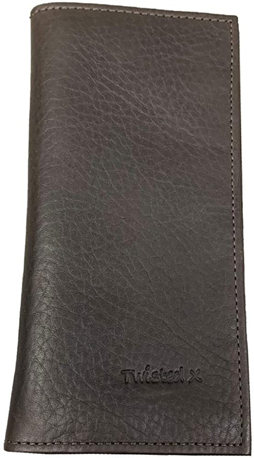 Twisted X Mens Leather Rodeo Checkbook Wallet (Chocolate Brown)