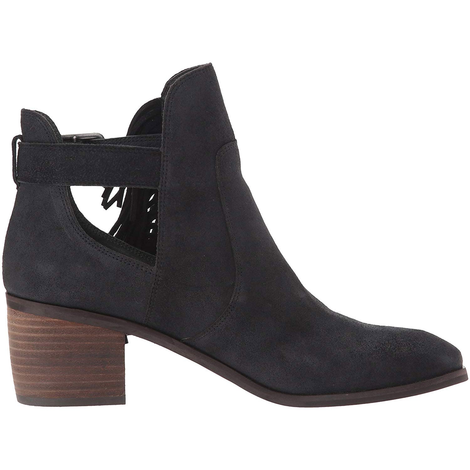 Lucky Brand Women's Makenna Fringe Booties (Black, 6M)