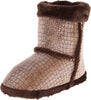 Blazin Roxx Ladies Plush Crocodile Print Boot Slippers (Brown, S (5/6))