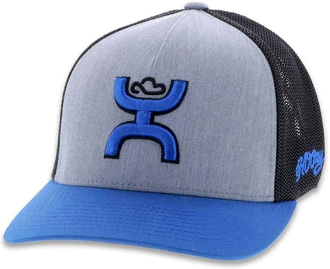 Hooey Mens Coach Mesh Flexfit Baseball Cap Hat, Blue/Black
