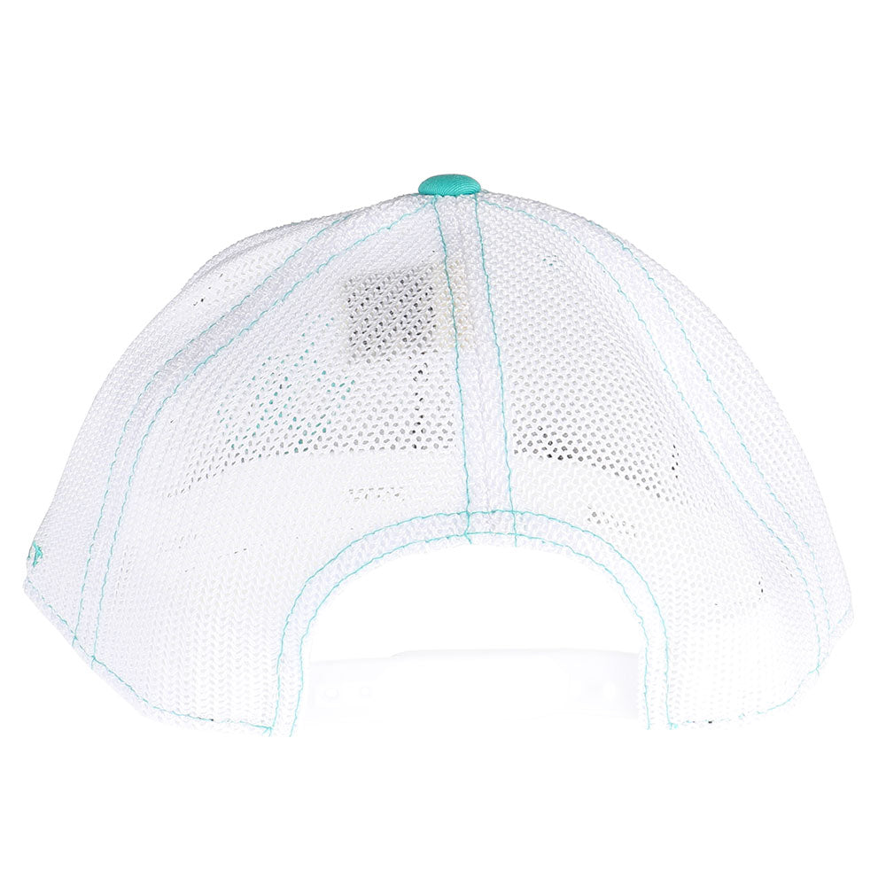 Ariat Mens Embroidered Shield Logo Grey and Turqiouse Mesh Back Snapback Cap