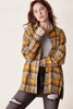 Risen Womens Buffalo Plaid Long Sleeve Oversized Top