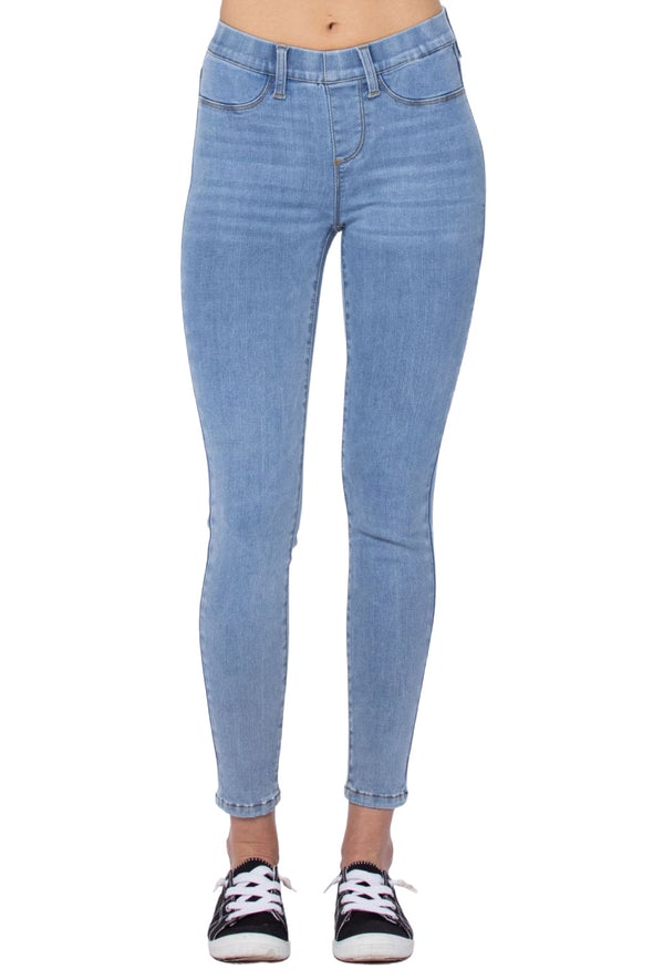 Judy Blue Womens Pull-On Mid Rise Skinny Jeggings, Light Blue Denim