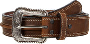 Ariat Mens Western Oil Skin Raised Strip Leather Belt