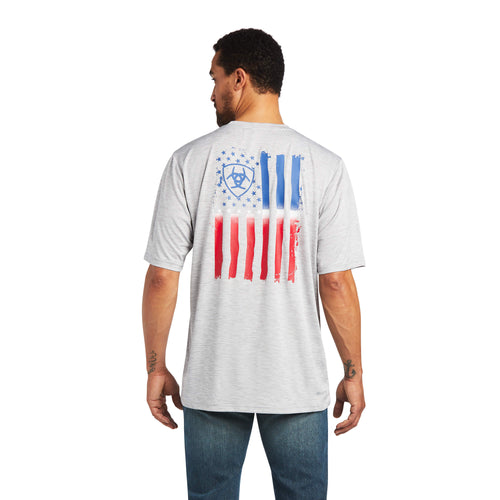Ariat Mens Charger Patriotic Vertical Flag Short Sleeve T-Shirt