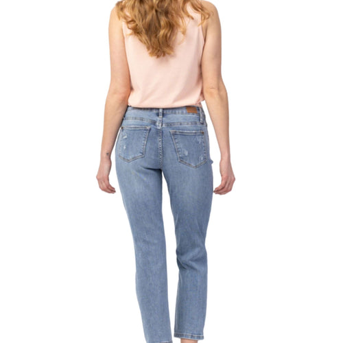 Judy Blue Womens High Waisted Destroyed Boyfriend Jeans