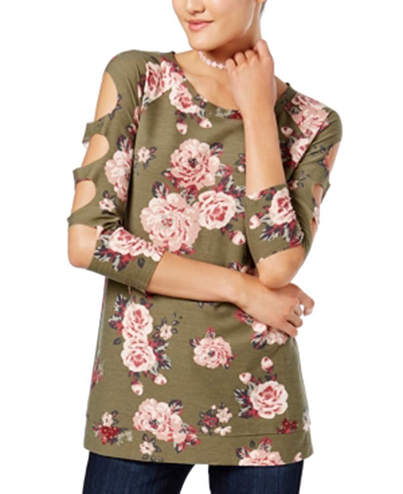 Almost Famous Juniors' Cutout-Sleeve Tunic