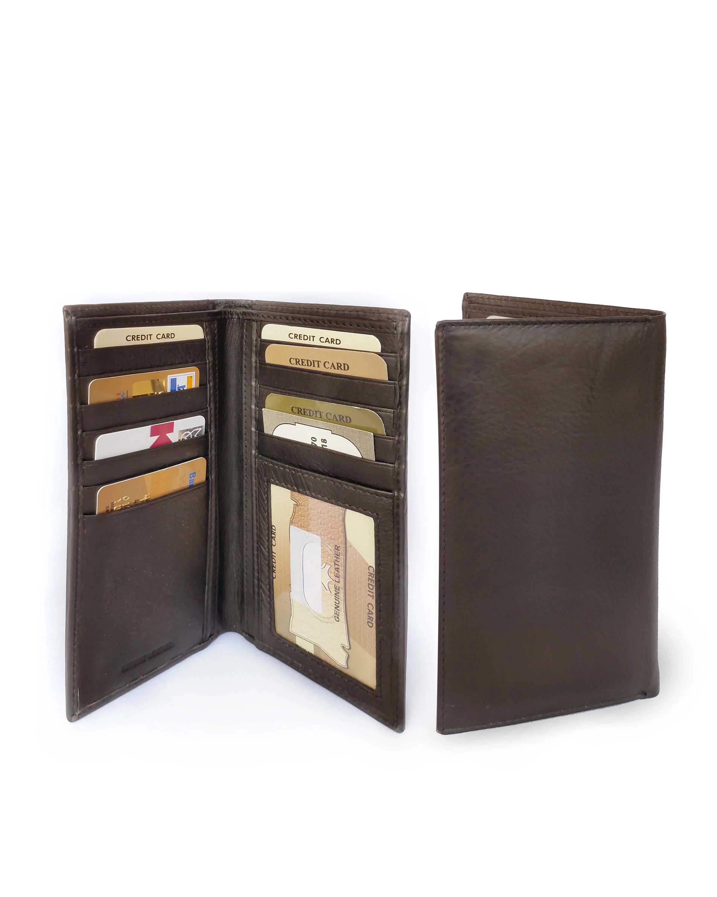 Roma Leathers Genuine Leather RFID Safe Checkbook Style Wallet