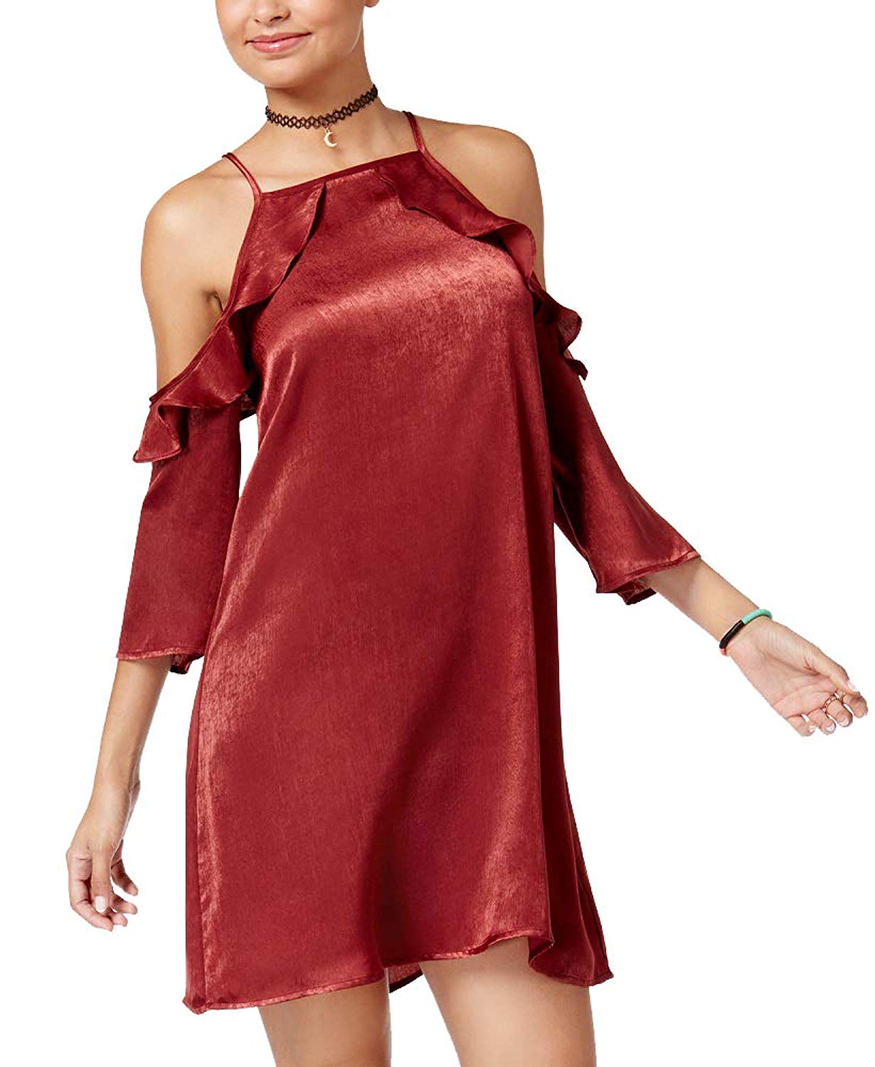 Be Bop Juniors' Cold-Shoulder Shift Dress