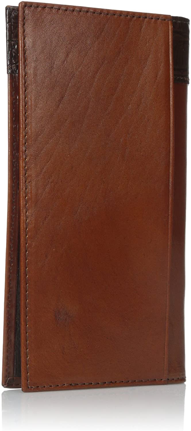Ariat Mens Oak Embossed Tan Leather Rodeo Wallet Checkbook Cover