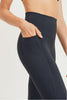 Mono B Womens Waist-Shaper High Waist Leggings with Pockets