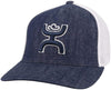 Hooey Mens Coach Flex Fit Mesh Back Baseball Cap Hat, Denim/White