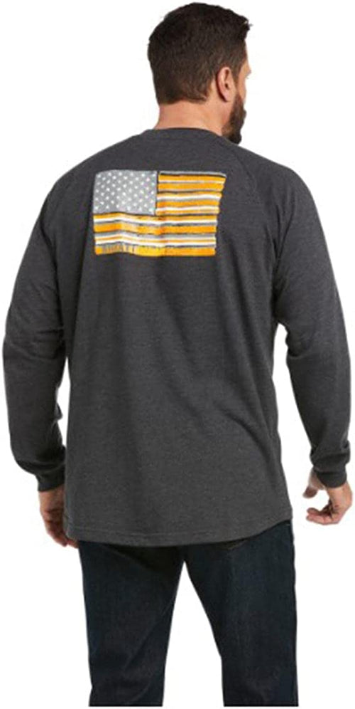 Ariat Mens Rebar CottonStrong Brand Flag Long Sleeve Shirt