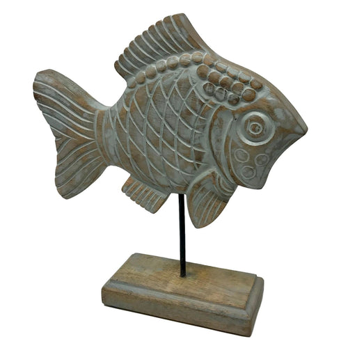 Hand Carved Wood Figure Stand Fish Tales Dana Damsel