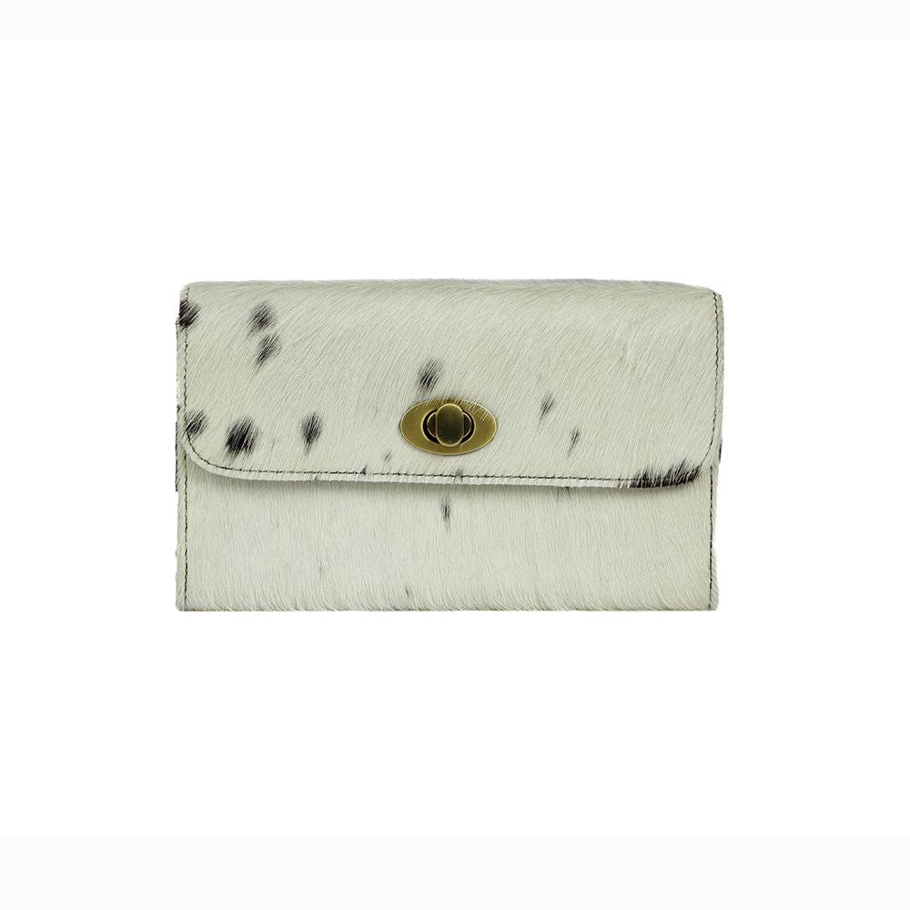 Myra Bags Womens Monochrome Hair-on Convertible Wallet Crossbody